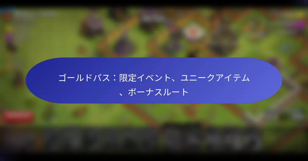 Read more about the article ゴールドパス：限定イベント、ユニークアイテム、ボーナスルート