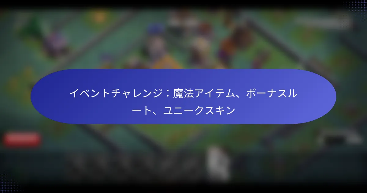 Read more about the article イベントチャレンジ：魔法アイテム、ボーナスルート、ユニークスキン