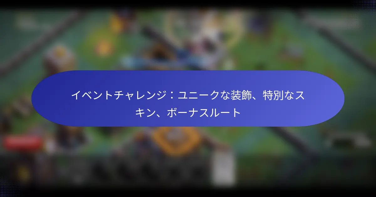 Read more about the article イベントチャレンジ：ユニークな装飾、特別なスキン、ボーナスルート