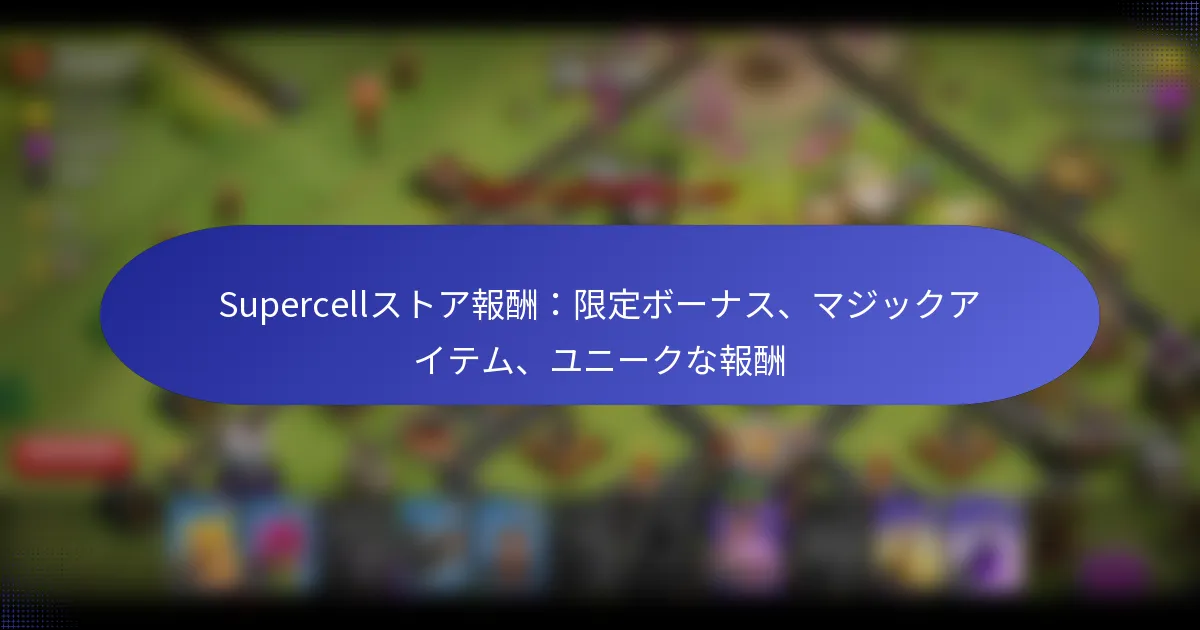 Read more about the article Supercellストア報酬：限定ボーナス、マジックアイテム、ユニークな報酬