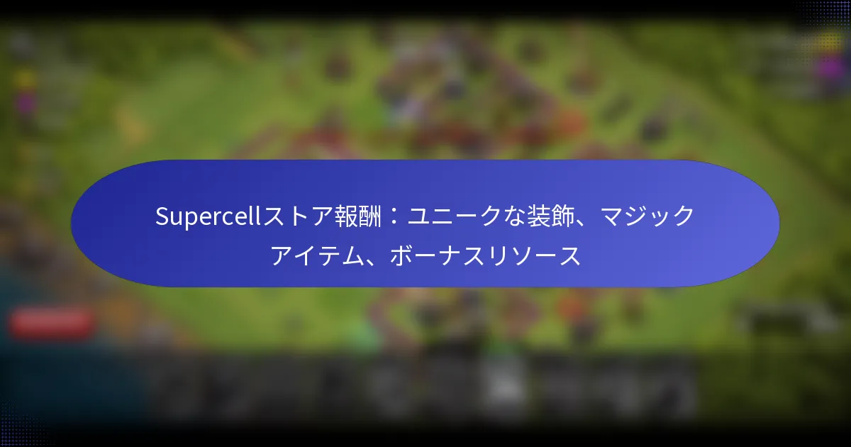Read more about the article Supercellストア報酬：ユニークな装飾、マジックアイテム、ボーナスリソース
