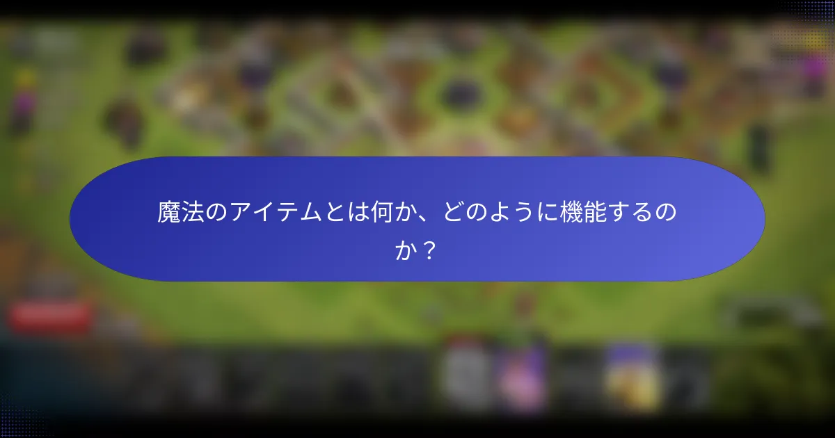 魔法のアイテムとは何か、どのように機能するのか？