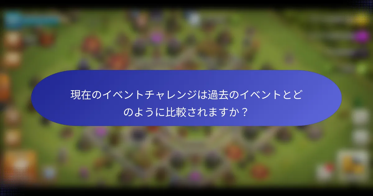 現在のイベントチャレンジは過去のイベントとどのように比較されますか？